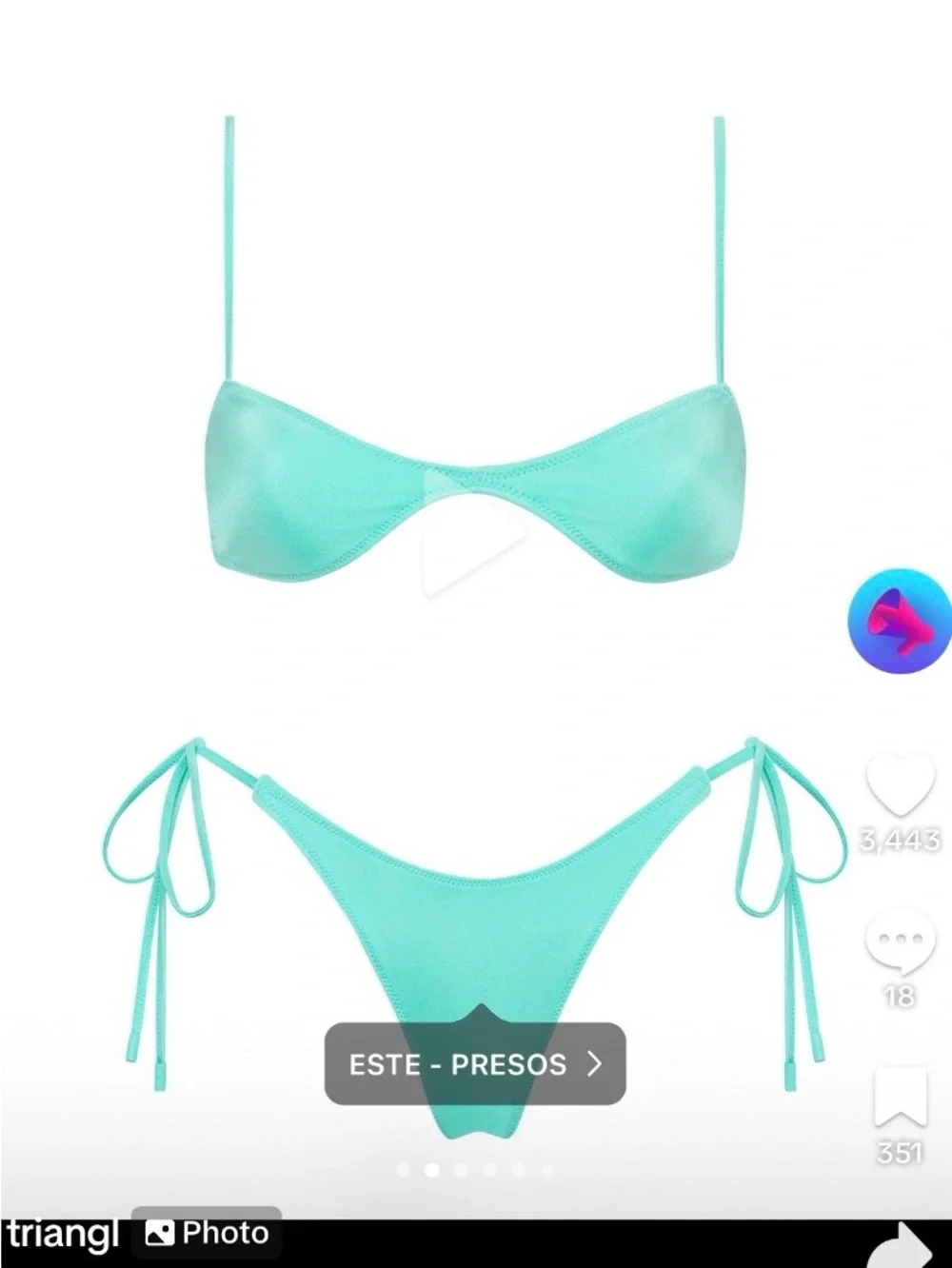 triangl swimwear Mint Green Tie-Side Bikini Set